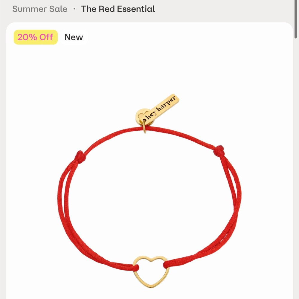 Hey harper Red Heart Cord Bracelet